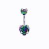 Explosiones de AliExpress Anillo para el Ombligo con Forma de Corazón Zirconia AB Corazón de Durazno Anillo Umbilical Invertido Piercing Anillo Umbilical Punk Hebilla Umbilical Joyería Corporal