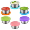 Molheira de aço inoxidável 304 transfronteiriça com tampa de silicone à prova de vazamentos, adequada para culinária ocidental, pimenta do reino, molho de tomate e temperos