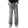 Nuevos Jeans Jacquard Estampados Completos con Estilo Vintage Americano para Hombre Marca Trendy de Calle Diseño con Sentido Jeans Rectos Holgados