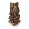 Peluca de comercio exterior para mujer, cabello ondulado grande, clip BB, tarjeta para el cabello, conjunto de siete piezas, Europa y Estados Unidos, 16 tarjetas, pieza de cabello de fibra química, peluca