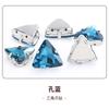 Diamante de Imitación Triangular de Cristal con Garra 18mm Accesorio para Ropa Bolso Zapato Base Dorada con Agujero para Coser a Mano Diamante de Imitación Estilo Ins