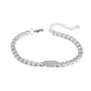 Pulsera Cubana Clásica de Seis Caras Pulida para Parejas, Personalizable con Grabado, Pulsera Unisex de Acero de Titanio Moderna Hip-Hop, Estilo Minimalista