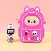 Porta-moedas de ombro de silicone Labubu em estoque, porta-moedas infantil de desenho animado da moda, bolsa de celular transversal de desenho animado para estudantes