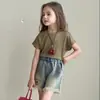 Camiseta para Niña Elefante Tutú 2026 Verano Nueva Infantil Color Sólido Fresca Manga Corta Top de Tencel