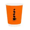 Taza de Café Desechable con Tapa, Taza de Papel para Bebidas Calientes para Llevar Estilo Americano Comercial, Taza de Papel para Té de Leche de Alta Calidad Sensible al Tacto