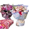 Feliz dia das crianças série de desenhos animados papel de embrulho flores buquê papel de embrulho lanche presente material de embalagem