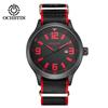 Relógio Masculino Quartzo Não Mecânico com Pulseira de Nylon Quente à Prova d'Água, Couro Genuíno, Calendário Duplo, Estilo Coreano para Estudantes