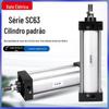 SC63X25/50/75/100 de Componentes Pneumáticos Yadke SC Cilindro Padrão Grande Impulso Curso Longo Branco Prateado