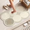 Tapete de Piso de Barro Diatomeo con Diseño de Flores Estilo Ins para Hogar, Tapete para Puerta de Entrada, Tapete para Piso de Baño, Tapete Absorbente para Pies para Puerta de Inodoro