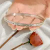 Pulsera de Acero de Titanio con Zirconia Microincrustada Cielo Estrellado de Lujo Ligero de Gama Alta 4 mm Moda Nicho Popular Hebilla Pulsera Joyería
