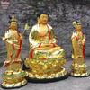 Fabricante de Escultura de Bronze Fundido Personalizada, Bodhisattva Luz do Sol Luz da Lua, Grande Buda da Medicina de Bronze, Estátua dos Três Budas, Decoração de Ponto Cênico