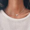 Colar Corrente Clavicular Pingente de Coração Amazon Transfronteiriço Simples Amor Colar Joia Versátil de Luxo Leve Colar Mulheres Atacado