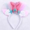 Fornecimento Transfronteiriço Acessórios de Cabelo para Festa Infantil Headwear de Renda de Princesa Tiara de Cabelo Arco-Íris Sereia Animal Flor Europeia e Americana