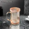Celebridad de Internet Oso Violento Vaso de Vidrio Transparente para el Hogar de Gran Capacidad con Tapa y Asa Taza de Chica de Aspecto Elegante