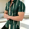 Camisa casual de verano para hombre con manga corta y estampado geométrico, top de corte holgado, camisa de manga corta transfronteriza para hombre