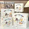 Bolsa de Regalo de Tarjeta Blanca Colección Ins Dibujos Animados Cartón Blanco de Alto Valor Engrosado Gran Capacidad Bolso de Mano para Regalo de Cumpleaños