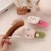 Grampo de Cabelo de Urso de Pelúcia Fofo Presilha Jacaré Grande Presilha Premium para Mechas Laterais Outono e Inverno Grampo de Cabelo para Menina Acessório de Cabeça