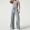 Mono de mujer informal ajustado de moda europea y americana, sin mangas, color sólido, con cuello en V, primavera/verano 2023