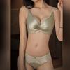 6617 Conjunto de Sutiã Push-Up Pequeno em Cetim Liso de Luxo com Forro de Modal, Lingerie Sexy Que Realça a Aparência
