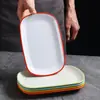 Bandeja de melamina A5 bicolor para macarrão de arroz, prato retangular de plástico, louça de imitação de porcelana para hot pot, lanchonete, pratos frios, bandeja de churrasco, uso comercial