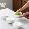 Fabricante Tazones Desechables de Plástico Hechos a Medida con Bordes Dorados, Vajilla Ps Transfronteriza, Tazones de Postre para Fiestas, Tazones Domésticos para Fruta y Desayuno