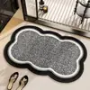 Tapete de chão para banheiro feito de linho, absorvente e antiderrapante, design geométrico simples, fácil de manter, tapete antiderrapante para uso doméstico
