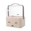 Caja de almacenamiento de cosméticos para dormitorio, escritorio, caja con acabado a prueba de polvo, tocador, productos para el cuidado de la piel, transparente con tapa, caja de cosméticos al por mayor
