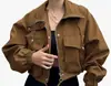 Chaqueta Corta de Cuero Retro Americana Otoño 2026, Chaqueta Popular Versátil de Corte Holgado