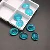 Pedra de Cristal de Vidro Emendado Cabochão Oval Pedra Solta Gema Colorida Paraíba Imitação Pedra Solta Acessório de Pedra para Joias