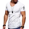 Camiseta para Hombre Ropa Transfronteriza Comercio Exterior Europeo y Americano Camiseta Casual de Manga Corta de Color Sólido Talla Grande para Hombre