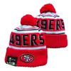 Gorro de Punto Cálido para Otoño e Invierno de la NFL para Hombres y Mujeres con Letras Bordadas de Estilo Pop y Pompón