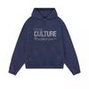 Sudadera con Capucha y Bolsillo de Moda Holgada con Estampado de Letras y Pedrería Nueva para Otoño e Invierno 2025 para Hombres y Mujeres