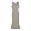Vestido tipo chaleco sin mangas con cuello redondo para chica americana, novedad de verano 2024, vestido de cola de pez elástico y adelgazante para mujer