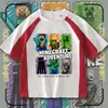 Camiseta de Minecraft para Niños y Niños, Nuevo Estilo de Verano Ropa de Minecraft, Tops Sueltos de Manga Corta Mc para Padres e Hijos