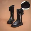 Botas Femininas 2026 Novas Botas de Outono/Inverno Botas Longas Botas de Moda Britânica Botas Infantis Aveludadas Quentes Botas Martin