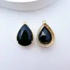 Colgante de cristal gota de agua con borde de cuentas doradas que conserva el color, colgante de gota de agua con diamante de colores multifacético, horquilla de estilo antiguo DIY