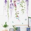 LD96262 Elegante fundo de flor de glicínia embelezamento de parede sala de estar quarto varanda decoração adesivos de parede autoadesivos