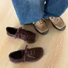 Zapatos Deportivos Casuales de Suela Gruesa para Mujer, Nuevos de Invierno con Punta Redonda, Tacón Medio, con Cordones, Cuero Genuino, Transpirables