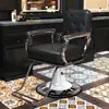 Silla Retro Pomada para Hombre Salón de Barbería Peluquería Silla Reclinable Afeitado Facial Permanente Coloración Asiento de Peluquería