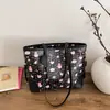 Bolsa de mão de grande capacidade para mulheres, nova moda primavera 2026, bolsa de ombro simples, bolsa tote estampada fofa para o dia a dia