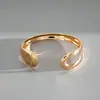 Pulsera Abierta Metálica Brillante con Forma de Cruz y Gota de Agua Transfronteriza Europea y Americana, Pulsera de Diseño de Moda Vintage, Joyería de Mano de Gama Alta de Nicho
