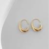 Brincos Exagerados Estilo Europeu e Americano Banhados a Ouro 14K Brincos de Argola Femininos Brincos Redondos Simples e Modernos Retrô