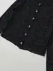Suéter de Punto Cardigan con Cuello Redondo, Hilo Metálico de Flores, para Mujer, Otoño e Invierno, de un Solo Pecho, Manga Larga, Estilo Europeo y Americano, Nuevo Estilo Transfronterizo