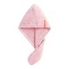 Gorro para Secar el Cabello de Forro Polar Coral a Rayas Estilo Japonés, Envoltura Gruesa para la Cabeza, Gorro de Baño Absorbente para Secar el Cabello para Adultos y Niños, Secado Rápido