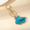 Nuevo Llavero de Conejo Incrustado de Diamantes Colgante DIY Regalo Pequeño Llavero Versátil para Coche Accesorios de Dopamina