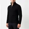 Nueva colección Otoño/Invierno 2026: Cárdigan de punto para hombre con cuello alto y cremallera, suéter tejido, prenda exterior elegante y casual para hombres jóvenes