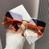 Nuevas gafas de sol sin montura de dos colores degradados de alta calidad para mujer, moda trendy, gafas de sol de网红 de TikTok 2023