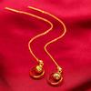 2022 Nuevo Llegada Aretes de Flor Chapados en Oro Latón Oro Vietnamita Aretes de Flor Pequeños Largos Simples Oro Arena Moda Oro Arena