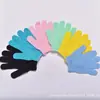 Toalha de Banho Esfoliante de Nylon Poliéster Banho Cinco Dedos Amazon Venda Quente Toalha de Banho Dupla Face Esfoliante Corporal Luvas Esfoliantes