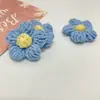 Flores Feitas à Mão DIY Flores Bufantes 4cm Crochê com Fio Feito à Mão Flores de Fio Fofas Acessórios para Roupas Bolsas Suéteres